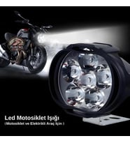 9 Led Motosiklet Farları Parlak Beyaz Işık 15000 Lümen Led Scooter Spot Işığı Motosiklet Sis Lambası