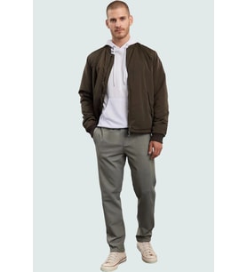 Erkek Regular Fit Rahat Beli Lastikli Duble Paça Pantolon Dokuma Kumaş Günlük Kullanım Hafta Sonu (Haki)