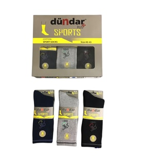 Dündar Erkek Plus Sports Tenis Taba Havlu Çorap - 6 Adet (Karışık)