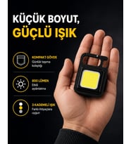 Led Mini Anahtarlık Fener - 1000 Lümen Güçlü Işık Ve Usb Type-c Şarjlı Yeni Nesil