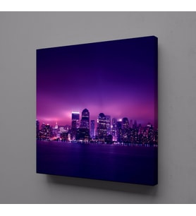 MOR IŞIKLAR KANVAS TABLO 90x90cm (Karışık)