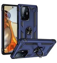 Xiaomi Mi 11T Pro 5G Kılıf Yüzüklü Standli Tank Kapak (Lacivert)