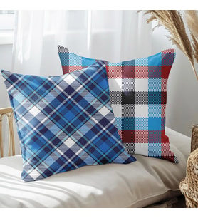 eJOYA Ekose Tasarımlı 2'li Yastık İçi Ve Kırlent Kılıfı 45cm 113409
