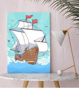 BK Gift Gemi Tasarımlı Kanvas Tablo-4