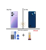 Redmi Note 13 Pro Plus 5G - Lensli Aurora Moru Uyumlu Arka Kapak + Yapıştırıcı ve Vida Seti