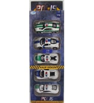 Mulvxurg  Urg02 Sürtmeli Die Cast 5'li Metal Polis Araçları (Mulvix)