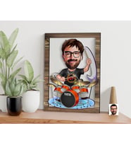 BK Gift Kişiye Özel Baterist Karikatürlü 3D Ahşap Tablo, Sevgiliye Hediye, Arkadaşa Hediye, Yıl Dönümü Hediyesi, Doğum Günü Hediyesi-1