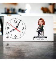 Klarnet Sanatçısı Müzisyen Kadın Karikatürlü Masa Saati