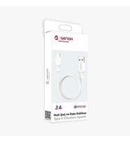 GENAX GNX034 TYPE-C (M) TO USB (M) KABLO 3.4A 1m BEYAZ