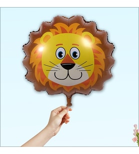 Safari Sevimli Hayvanlar Folyo Balon, 45 cm - Aslan (STD)