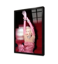 Renkli Marilyn Monroe Çerçeveli Cam Tablo