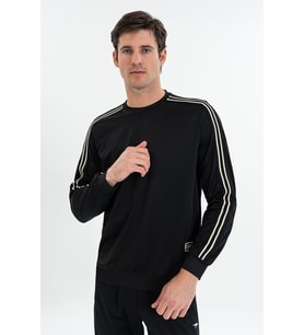 Maraton Comfort Erkek Bisiklet Yaka Siyah Sweatshirt
