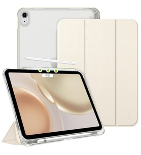 Apple iPad Air 4/5 10.9inç Kılıf Flip Cover Kalem Bölmeli PC Case (10.Nesil DEĞİ (Gold)