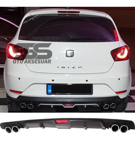 Seat İbiza Difüzör Arka Tampon Eki 4 Egzoz Çıkışlı Siyah