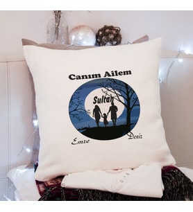 Canım Ailem Tasarımlı Yastık Kişiye Özel