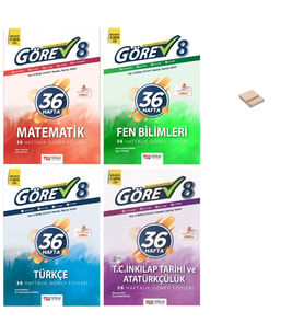 Nitelik 8. Sınıf 2027 LGS Görev Matematik Fen Türkçe ve İnkılap 4lü Haftalık Föyler + Telefon Standı