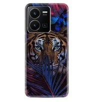 Vivo Y22 Kılıf Resimli Desenli Baskılı Silikon Flowers Tiger 1319