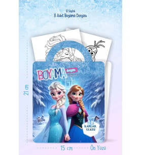 Frozen Temalı - Boyama Dosyası Doğum Günü Parti Seti Hediyesi 15x21cm 8'li Paket