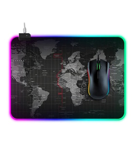 ALLY Dünya Desenli RGB Led Işıklı Oyuncu Mouse Pad 300*250*4MM-(5775)