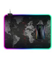 ALLY Dünya Desenli RGB Led Işıklı Oyuncu Mouse Pad 300*250*4MM-(5775)