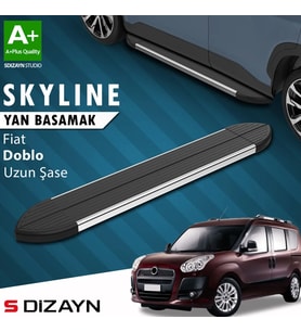 S-Dizayn Fiat Doblo 2 Uzun Şase Skyline Krom Yan Basamak 223 Cm 2010-2023 A+ Kalite