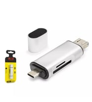 Hadron HDX7053 Type-C OTG Kart Okuyucu & USB Hub - SD/MicroSD Gri