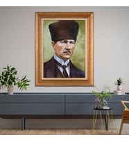 Altın Varaklı Paspartulu Çerçeveli Tablo hb810
