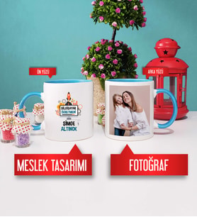 Bilgisayar Öğretmenine Hediye Bilgisayar Öğretmeni Kupa Bardak Mavi Fotoğraflı