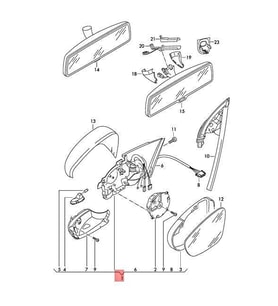 Dış Dikiz Aynası Scirocco 09-18 Elektrikli, Isıtmalı, Astarlı, Katlanır, Yan-Alt Lambalı Sağ (Oem No