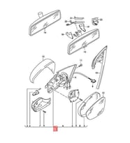 Dış Dikiz Aynası Scirocco 09-18 Elektrikli, Isıtmalı, Astarlı, Katlanır, Yan-Alt Lambalı Sağ (Oem No