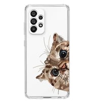 Samsung Galaxy A13 Uyumlu Tatlı Kedi Desenli Şeffaf Telefon Kılıfı