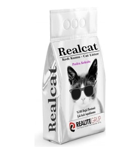 Real Cat Pudra Kokulu Topaklaşan Bentonit Kedi Kumu 20 L