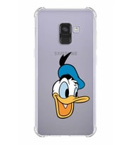 Samsung Galaxy A8 2018 Uyumlu Köşe Korumalı Antişok Kapak Donald Duck Tasarımlı Şeffaf Kılıf