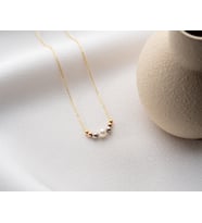 925 ayar papatya silver parlak doricalı inci kolye<ı,özel kolye<rose,gold,rodaj>
