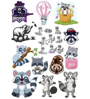 Racun Sticker Set-3 17 Parça Telefon, Tablet, Defter, Laptop Sticker