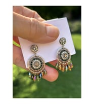 BYM110 Etnik Desen El Yapımı Kadın Çelik Küpe