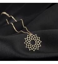 925 Ayar Gümüş Lotus Çiçeği Kadın Kolye Özel Tasarım (Gümüş)