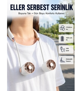 Katlanabilir Asılabilir Fan Usb Şarjlı Hafif Ve Sessiz Tasarım