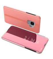 Samsung Galaxy S9 Uyumlu Aynalı Kapaklı Lüx Kılıf (Rose - Gold)