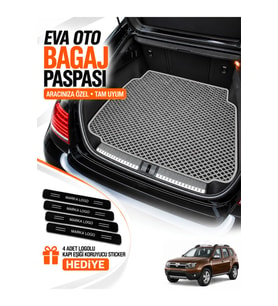 DACİA DUSTER (2009-2017) Uyumlu EVA Bagaj Paspası Araca Özel Açık Gri