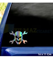 Kuru Kafa Tamirci Hologram Motosiklet Araba Oto Sticker Çıkartma Etiket Çıkartma 16 x 11 Cm