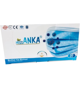 Miss Anka Medikal Maske 50'li. Mavi