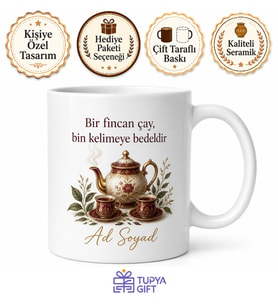 Çay Koleksiyoncusu Yazılı Baskılı Kupa Bardak Özel Tasarım Hediye
