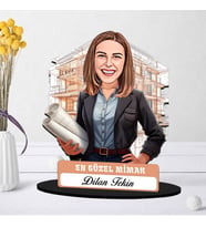 Kişiye Özel Kadın Mimara Hediye Karikatürlü Biblo