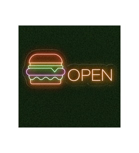 OPEN Yazılı ve Şekilli Neon Tabela