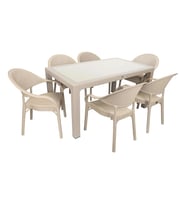 Mandella Elit Rattan 90x150 Eylül Koltuk Camlı Masa Takımı Çölbeji