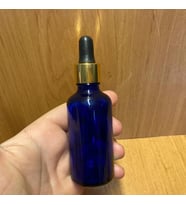 50Ml Mavi Cam Damlalıklı Şişe , Gold Metal Kapak , 50 Cc Mavi Cam Damlalıklı Şişe x 6 Adet