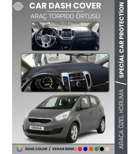 KİA VENGA (2009-2011) Torpido Örtüsü Ön Panel Halı Torpido Koruma Tam Uyum Araca Özel Kaymaz
