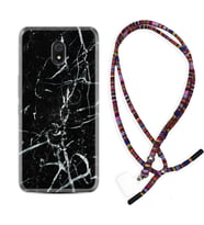 Xiaomi Redmi 8A 8 Pro 9C 9T 10C 11T Pro Kılıf Boyun Asklı Rasta Silikon Black Marble 3 1382