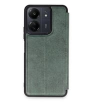 Newface Xiaomi Redmi 13C Kılıf Flip Cover - Koyu Yeşil